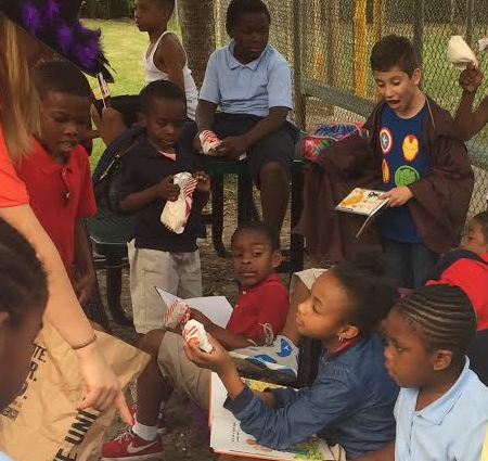 group of children reading at SMCC